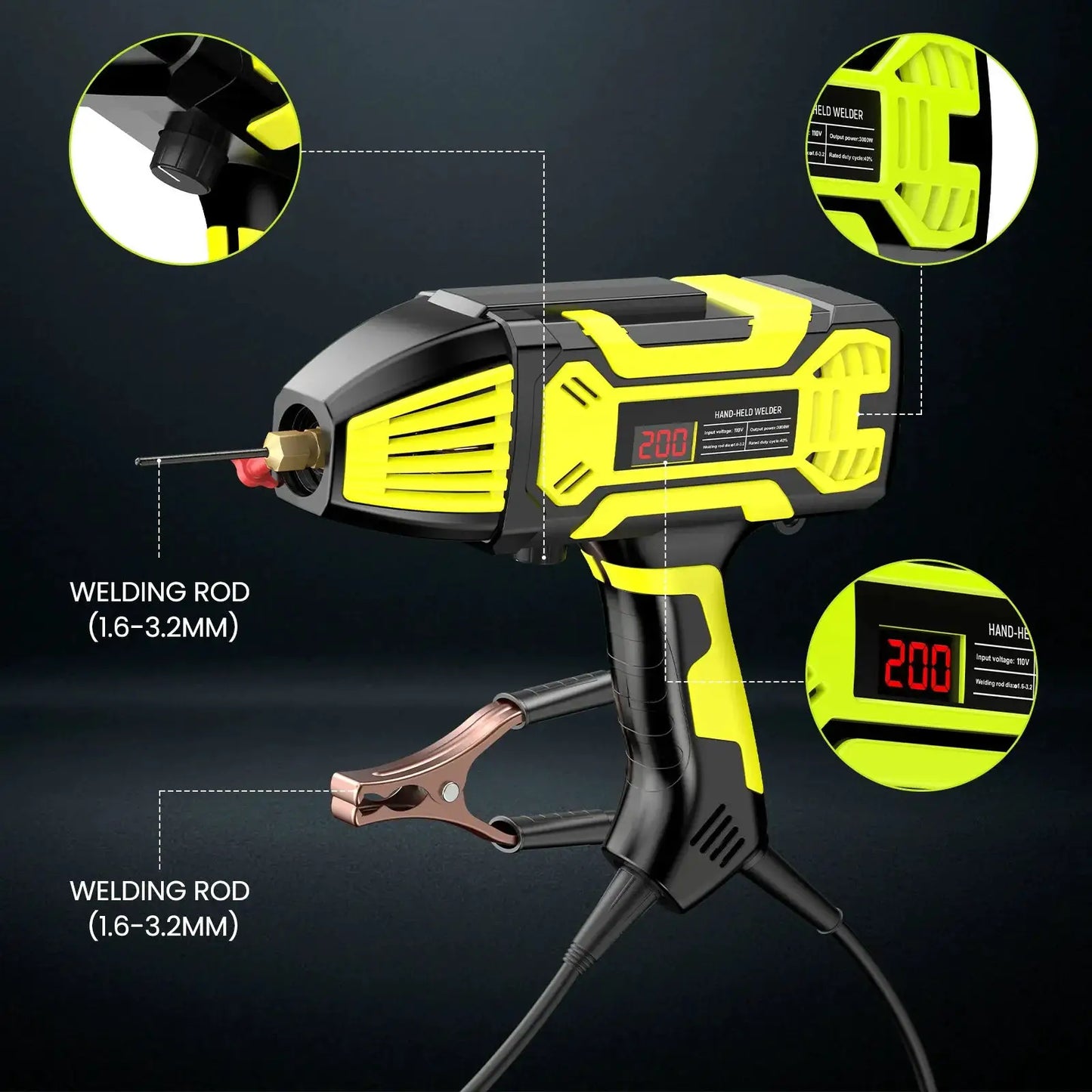 Portable Arc Welder IGBT Inverter 110V yellow and black handheld stick welding machine on Tampa Home & Garden Store