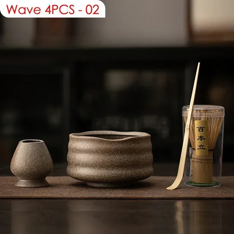Perfecsy 4pc bamboo matcha tea ceremony tool set with whisk, scoop, bowl, brush on Tampa Home & Garden Store
