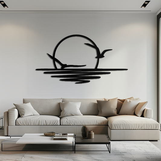 Seaside Sunset Metal Wall Art - Tranquil Ocean View Decor- KAF285 - Tampa Home & Garden Store