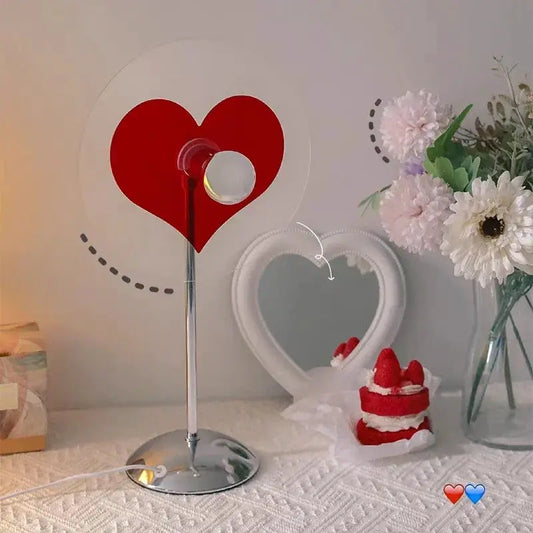 LED table lamp with custom acrylic heart panel on chrome stand Moktan Sabai on Tampa Home and Garden Store