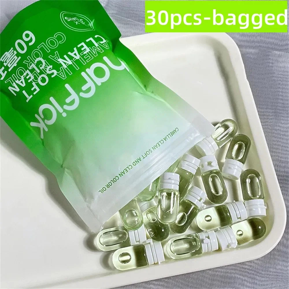 Silcy Skin cleansing oil capsules in a green bag with clear capsules, 30 pcs bagged on Tampa Home & Garden Store