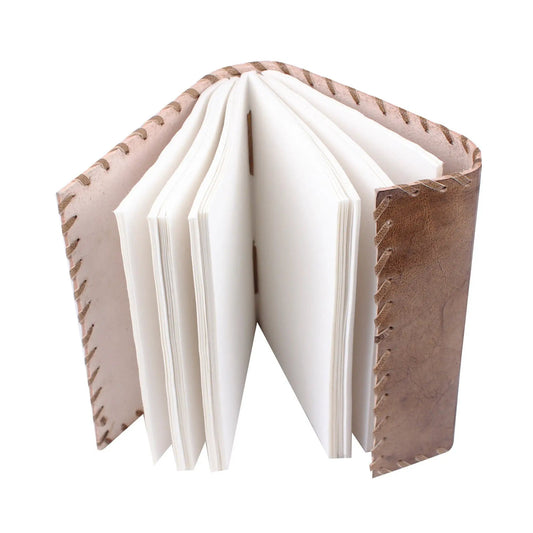 Seedling Leather Notebook and Diary with tan leather cover and saddle-stitch edging on Tampa Home & Garden Store