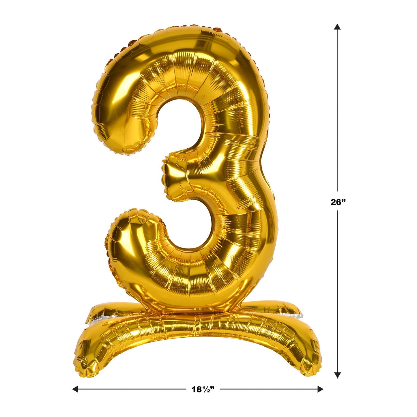 Self-Standing 26 Inch Balloon - Number "3" - Tampa Home & Garden Store