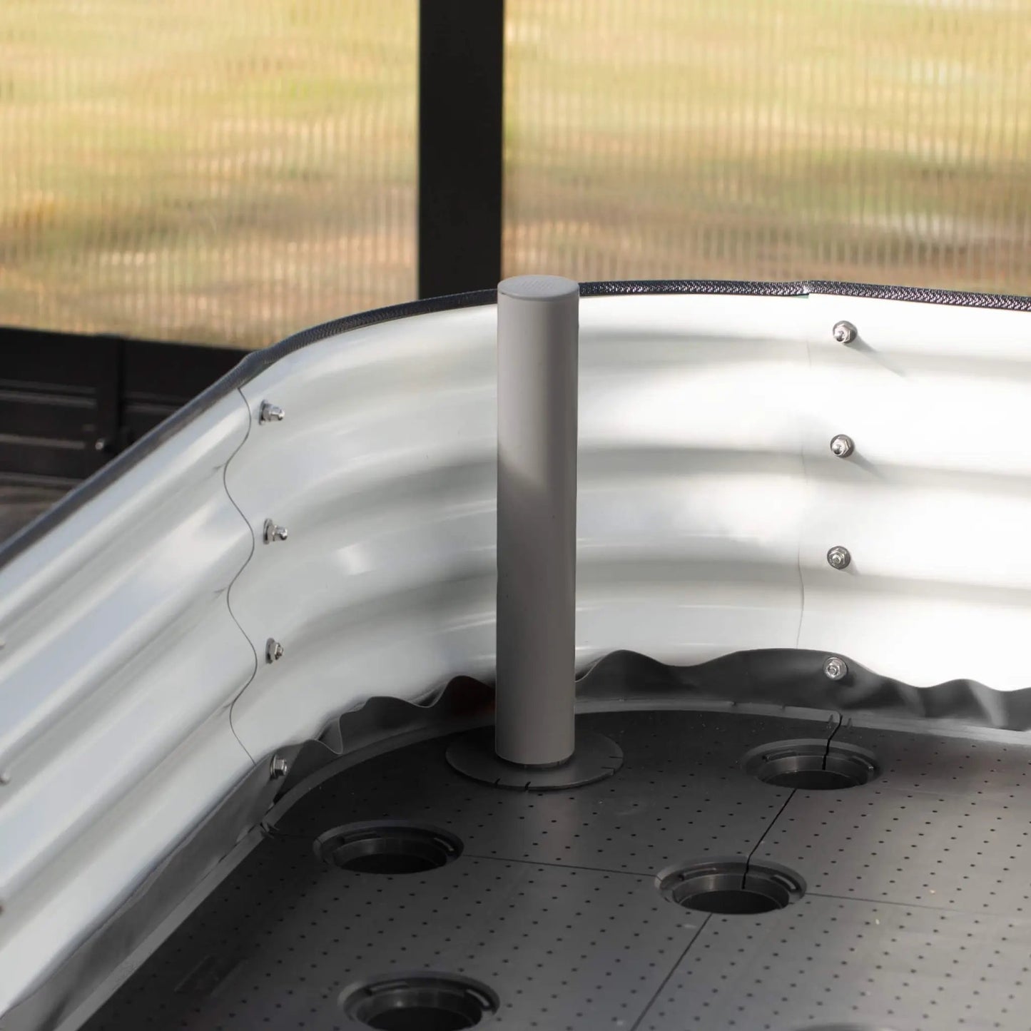 Self Watering Wicking Floor cell for Classic Beds, white circular planter with gray central post on Tampa Home & Garden Store