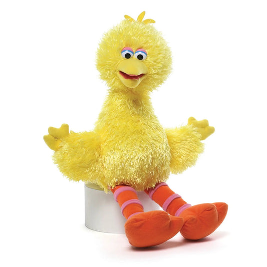 Sesame Street Big Bird Plush 14 inch yellow fluffy with orange and pink striped legs on Tampa Home & Garden Store