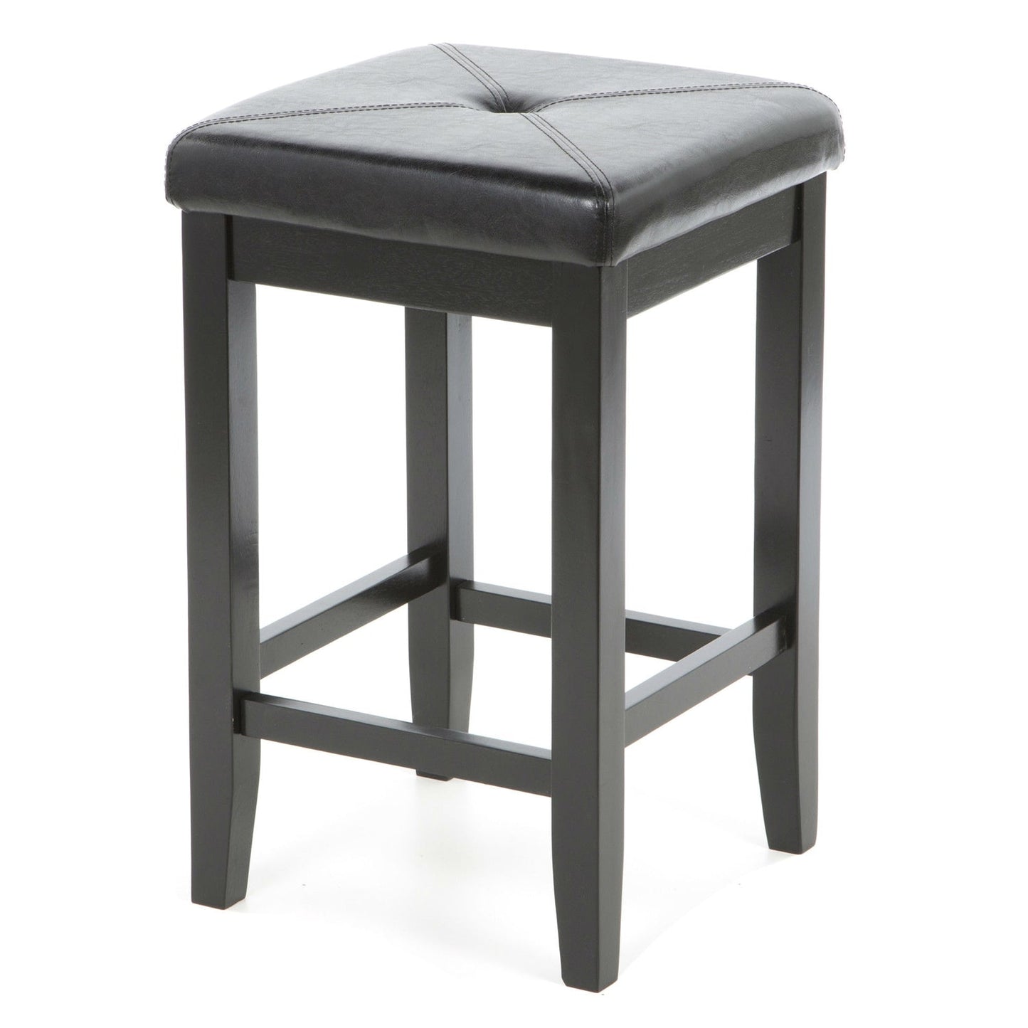 Bar stools 24-inch backless, black faux leather seating, set of 2 on Tampa Home & Garden Store