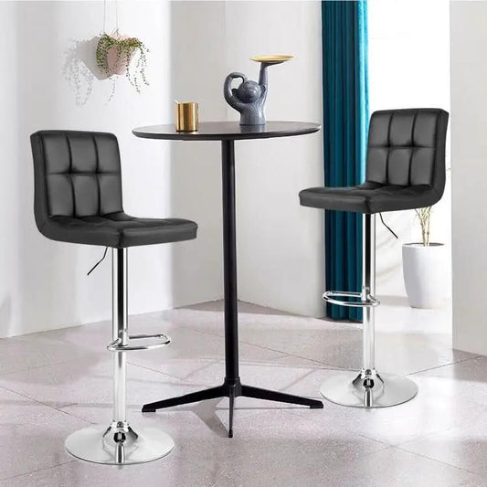 Set of 2 HomePacific bar stools black PU leather adjustable swivel with chrome bases on Tampa Home & Garden Store