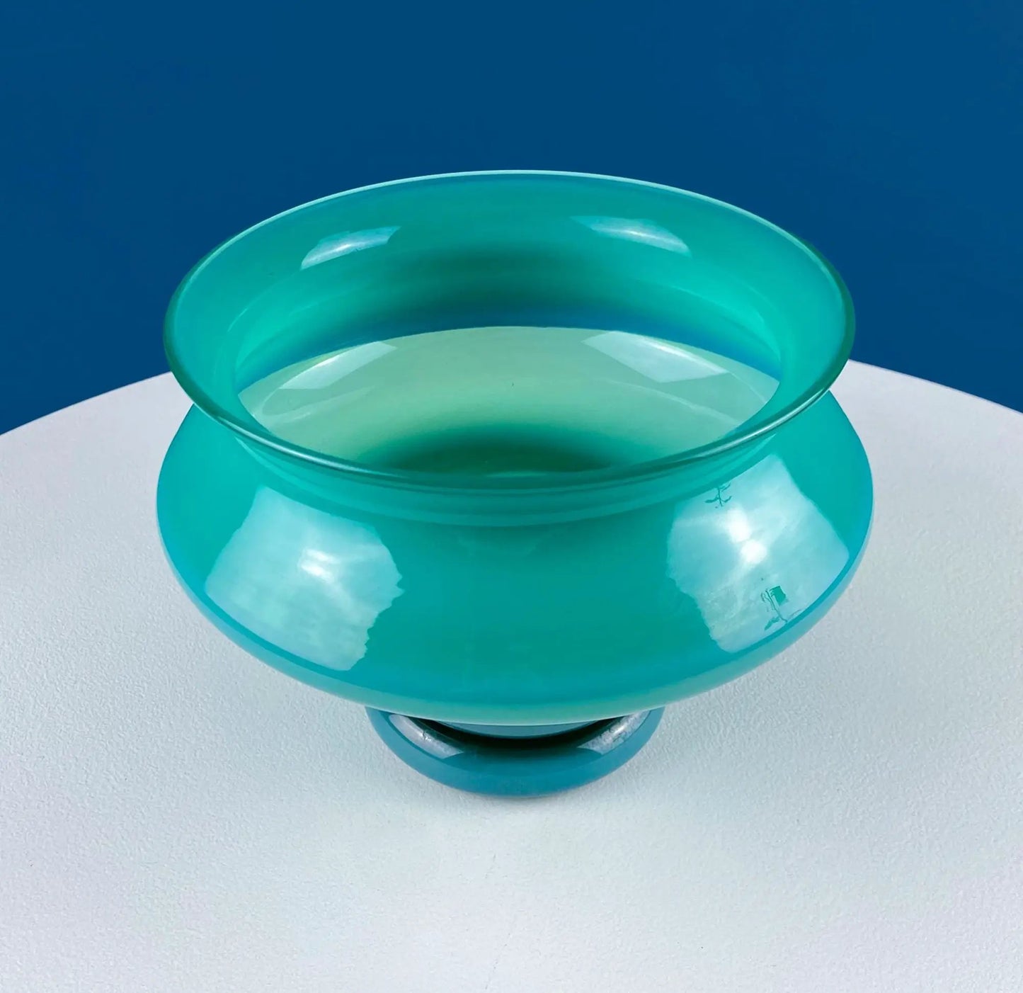 Vases set of 2 aqua blue geometric glass decor accents for modern homes on Tampa Home & Garden Store