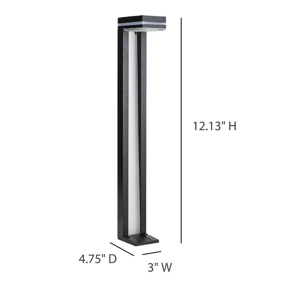 Set of 2 modern black solar LED path lights by HomePacific for landscape lighting on Tampa Home & Garden Store