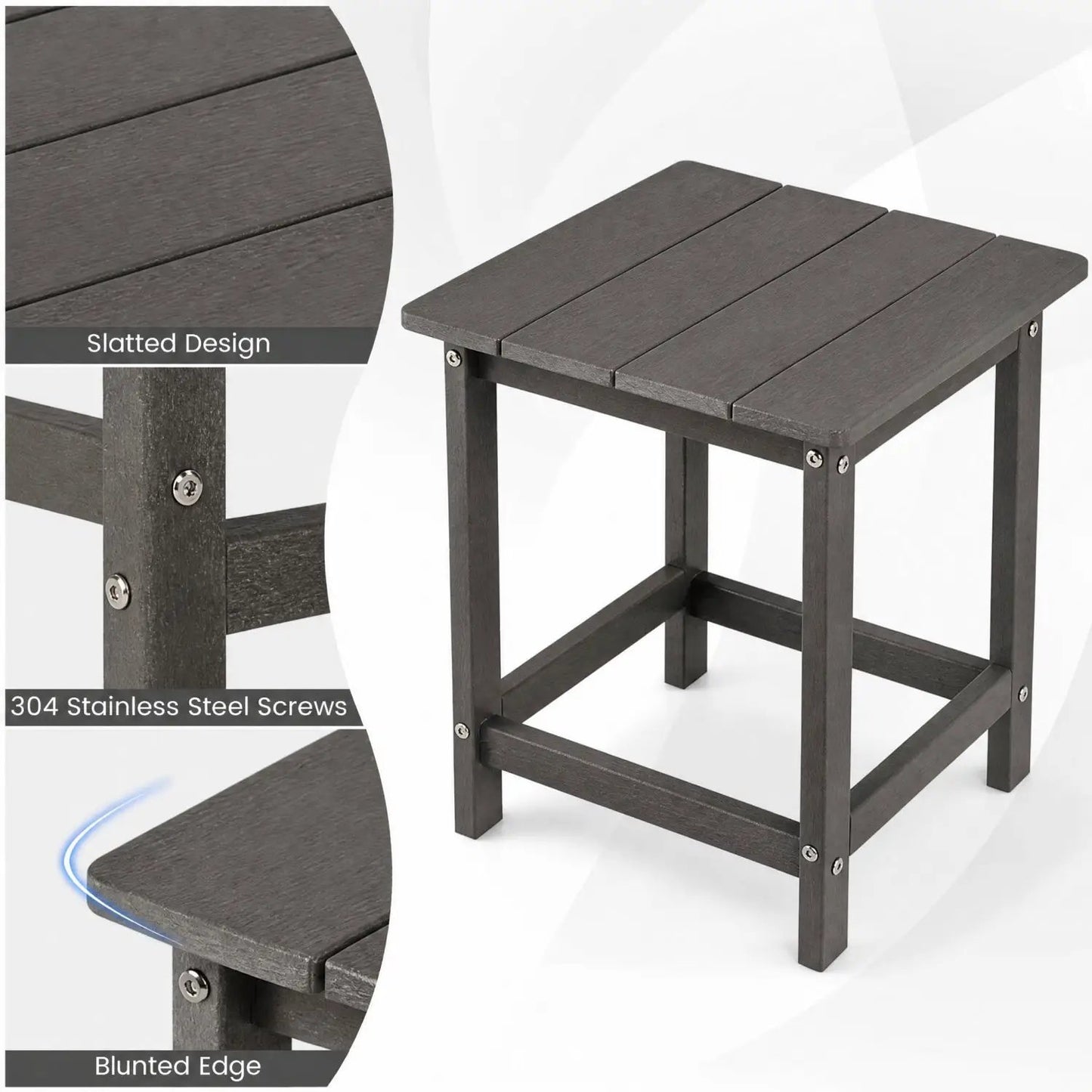 Square Adirondack Side Table Weatherproof HDPE