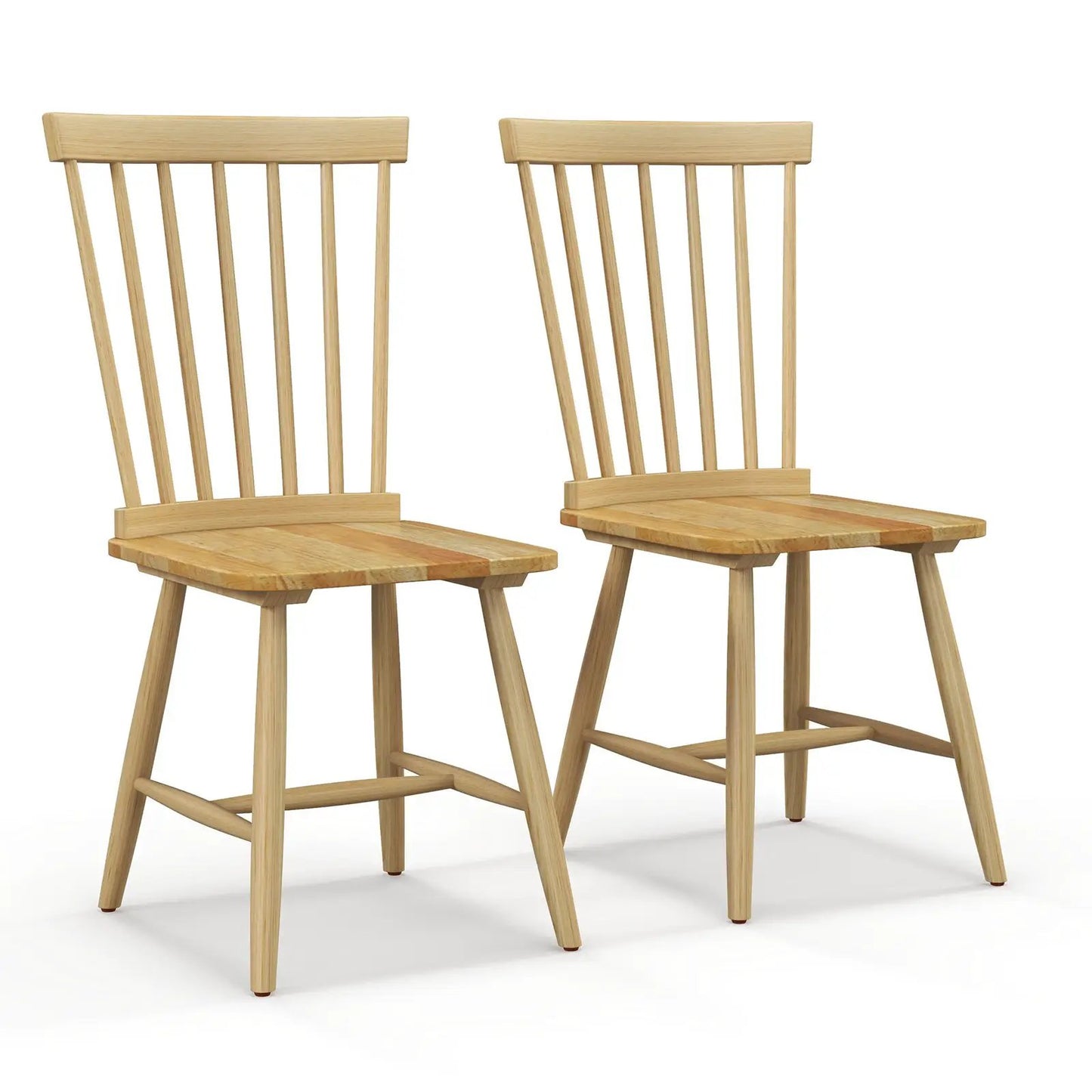 Set of 2 Windsor dining chairs with spindle backs in natural wood DirectDeals on Tampa Home & Garden Store