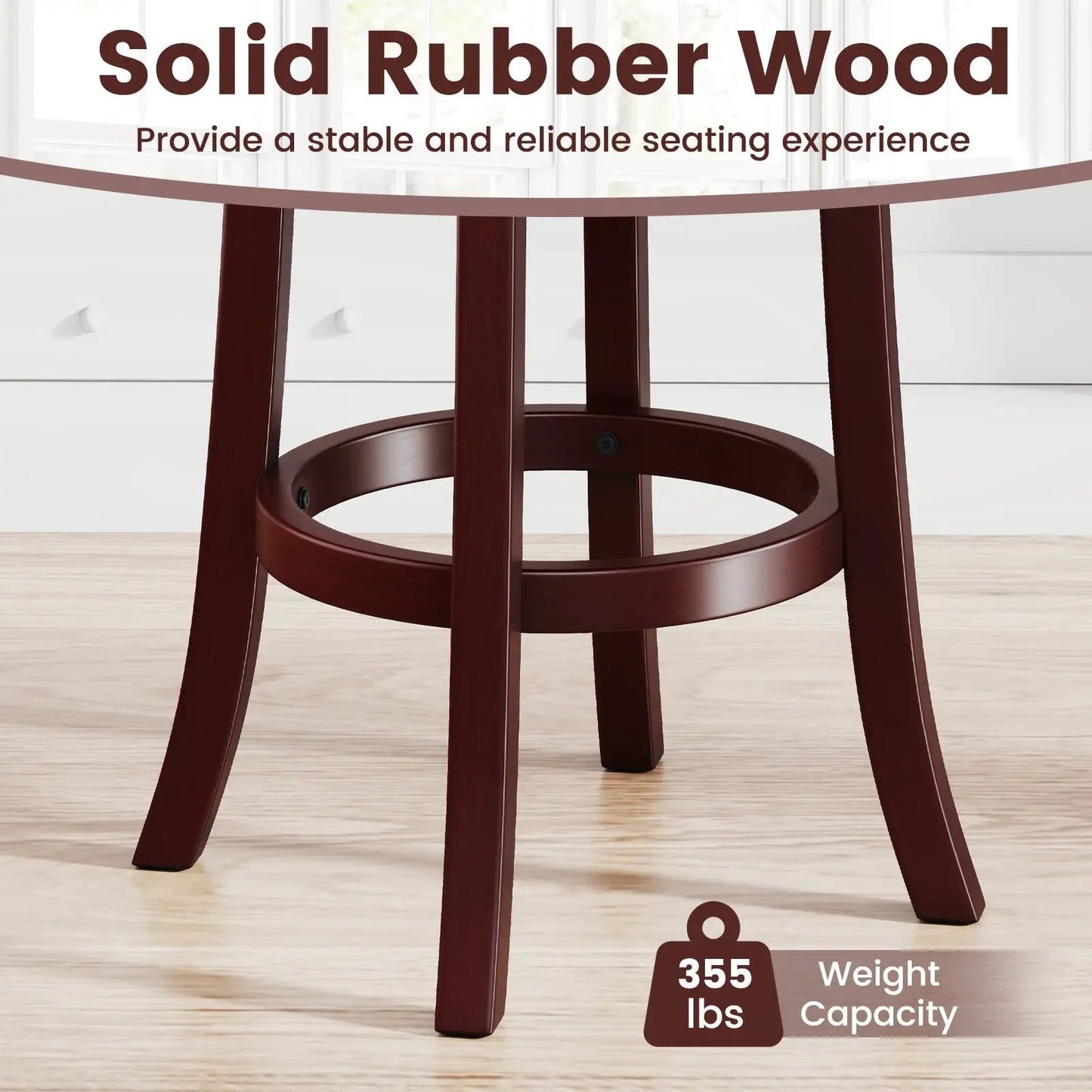 Two dark mahogany counter-height swivel barstools with backs DirectDeals on Tampa Home & Garden Store