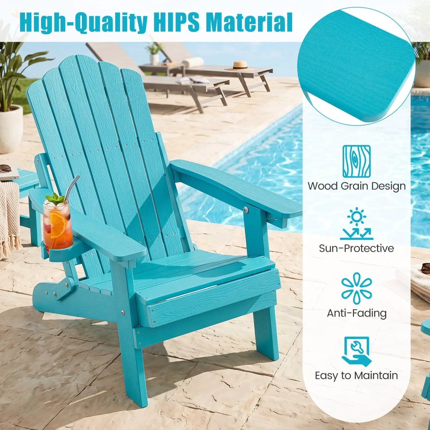 Folding Adirondack Chairs with Adjustable Back