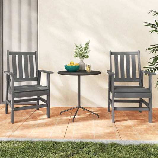 Set of 2 gray DirectDeals patio dining chairs with wide armrests on Tampa Home & Garden Store