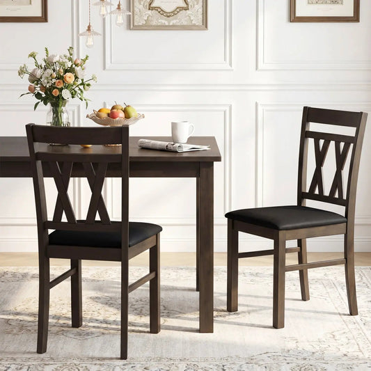 Upholstered Dining Chairs Set of 2 in linen style gray with X-back DirectDeals on Tampa Home & Garden Store