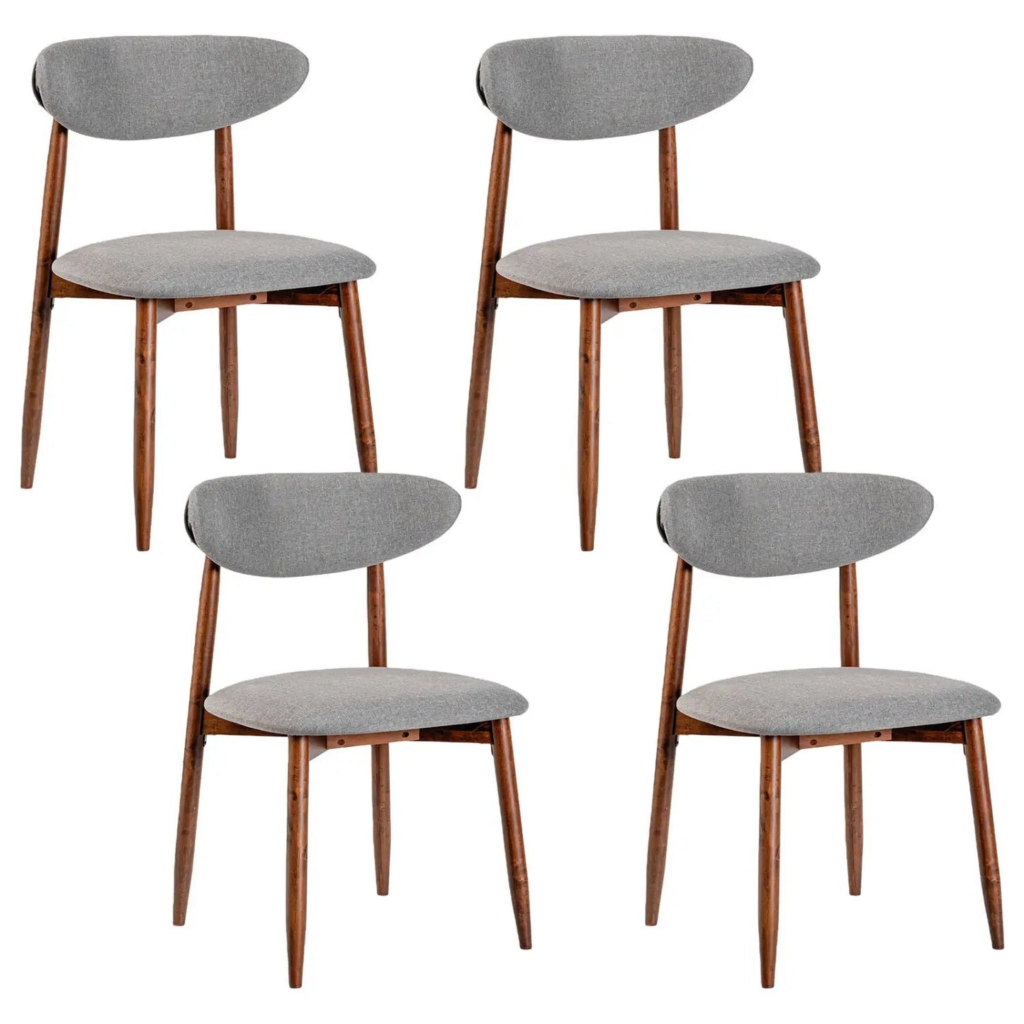 Upholstered Chairs Set Of Four With Curved Backs