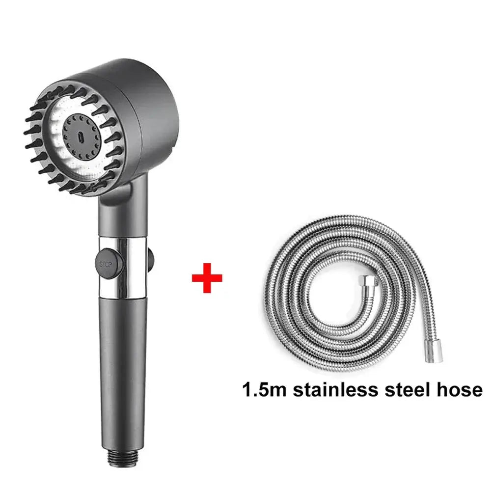 High Pressure Handheld Shower Head 3 Modes Spa Moktan Sabai with 1.5m stainless steel hose on Tampa Home & Garden Store