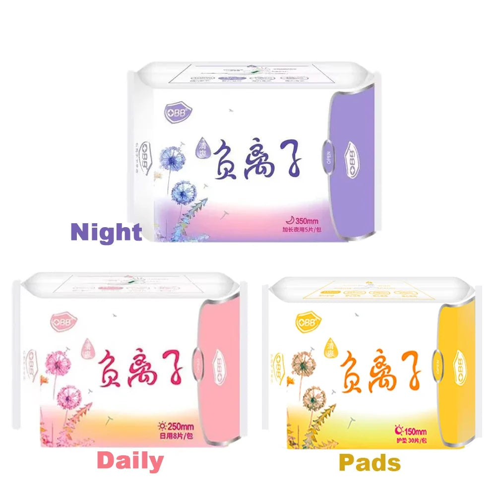 Silcy Skin Anion sanitary pads 3-pack Night Daily Pads set in purple pink yellow packaging on Tampa Home & Garden Store