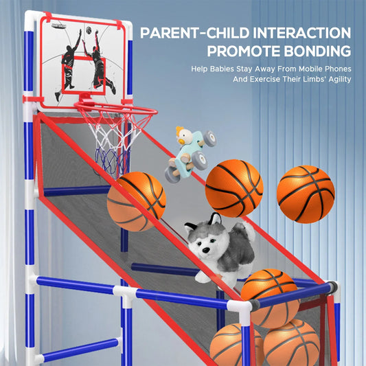 Kids basketball game set with indoor/outdoor hoop blue frame by FLIPSTYLEZLLC backboard red rim on Tampa Home & Garden Store