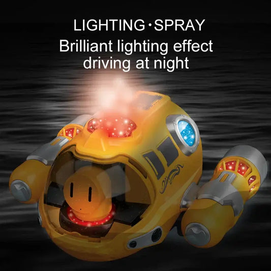 Waterproof RC Boat, yellow dual propellers Moktan Sabai remote on Tampa Home & Garden Store