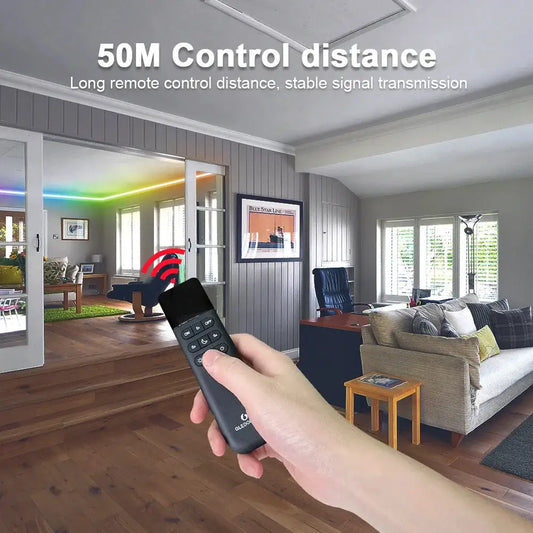GLEDOPTO WiFi RGB LED Light remote in hand lighting living room with RGB strip 4 scenes on Tampa Home & Garden Store