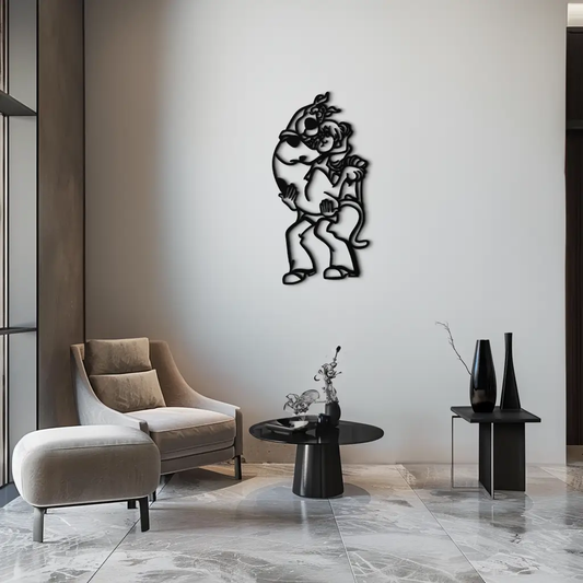 Shaggy Scooby-Doo silhouette metal wall art in black for modern interiors on Tampa Home & Garden Store