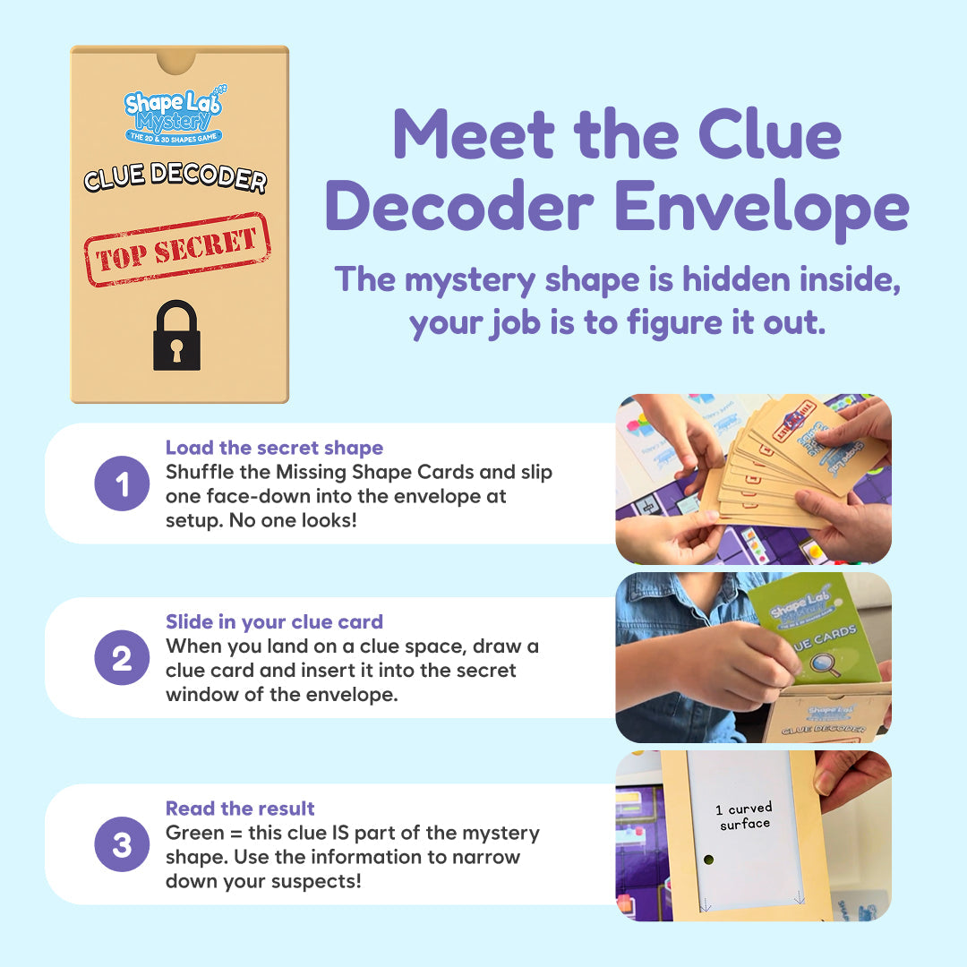 Shape Lab Mystery Envelope by The Fidget Games; beige secret envelope with Top Secret stamp on Tampa Home & Garden Store