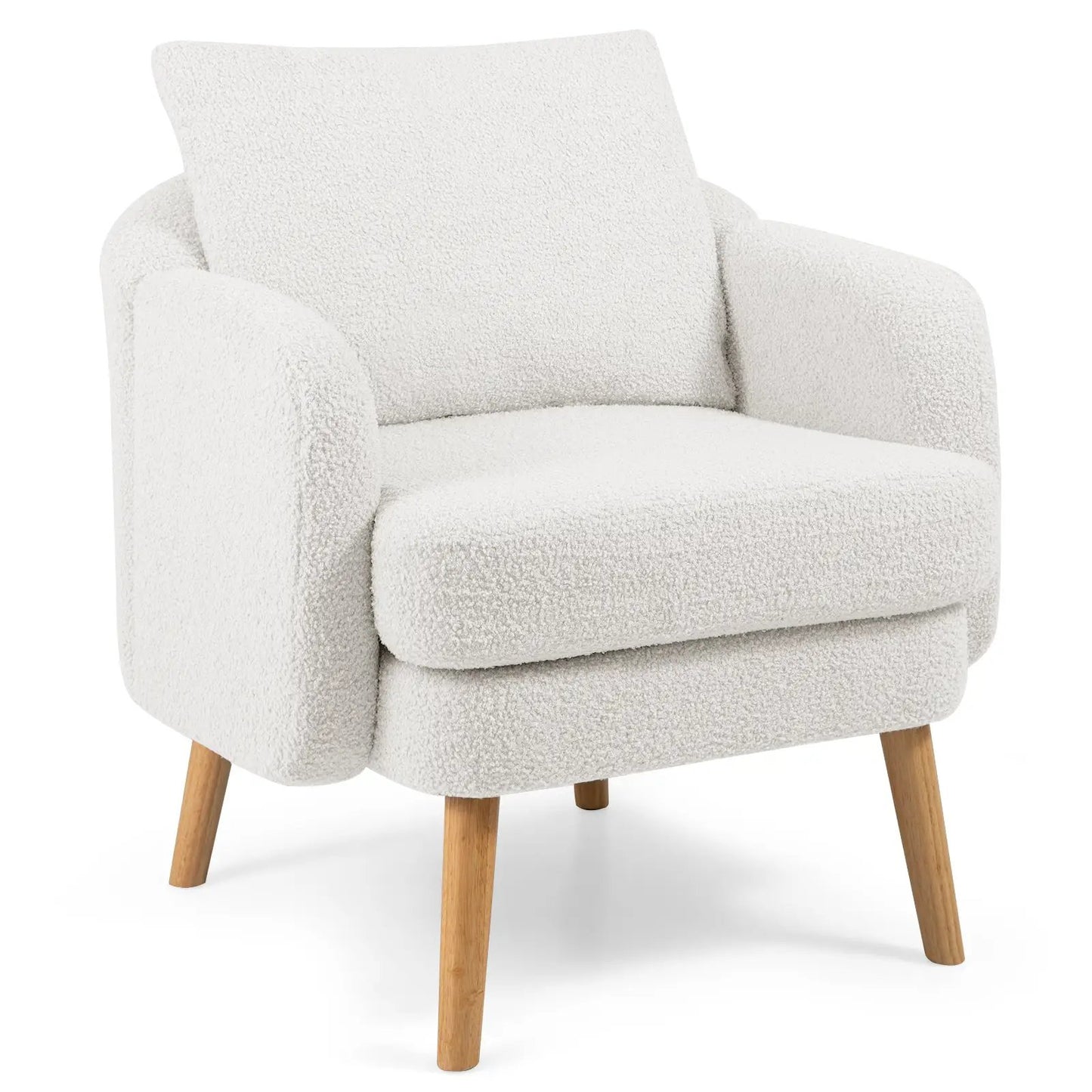 Sherpa Accent Chair Modern Living Room Chair with Seat Cushion-Grey - Tampa Home & Garden Store