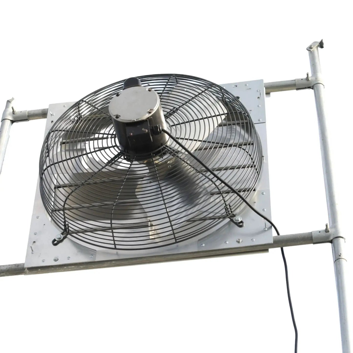 Shutter Exhaust Fan Hardware Kit for Hoop House Bootstrap Farmer gray metal grille on Tampa Home & Garden Store