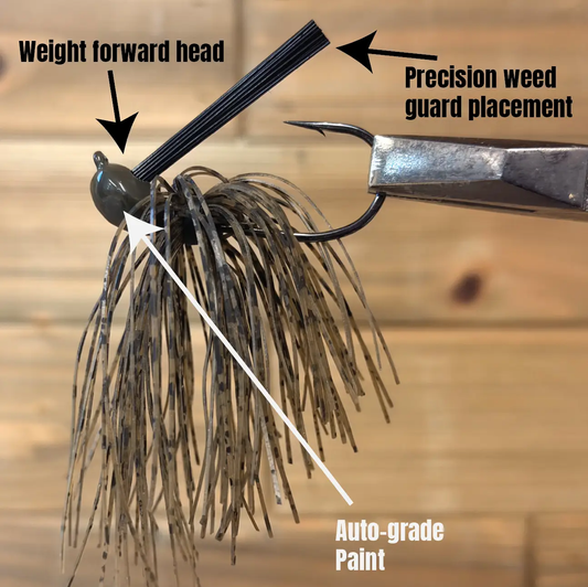 Signature Series Jig, black weight-forward head with weed guard on Tampa Home & Garden Store