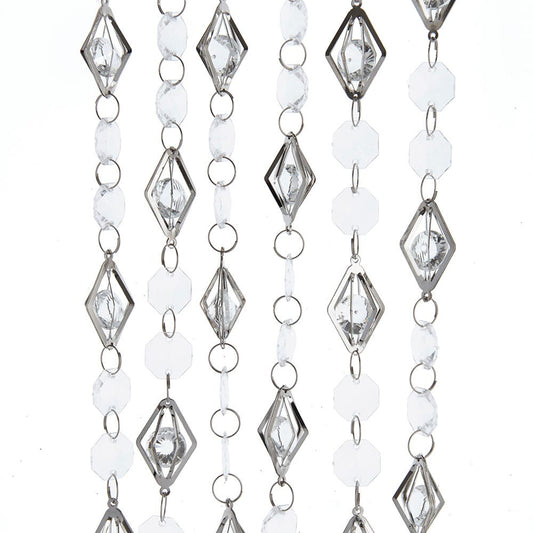 Silver and White Beaded Garland - 6 Foot - Tampa Home & Garden Store