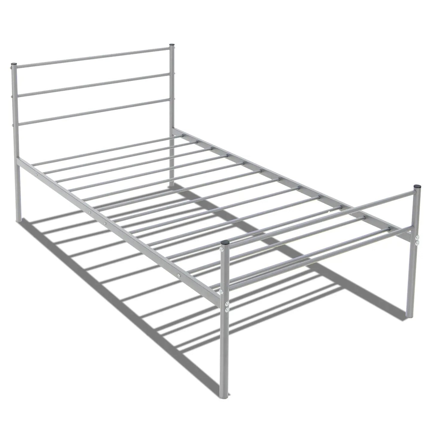 Twin Size Metal Bed Frame Platform with Headboard-Black - Tampa Home & Garden Store