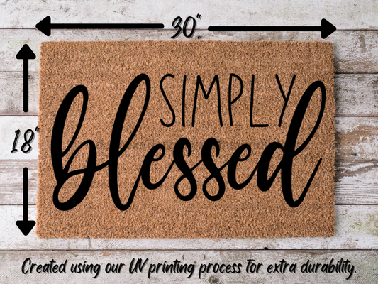 "Simply Blessed" Doormat Blessed Door Mat | Blessed Welcome Mat - Tampa Home & Garden Store