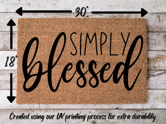 "Simply Blessed" Doormat Blessed Door Mat | Blessed Welcome Mat - Tampa Home & Garden Store