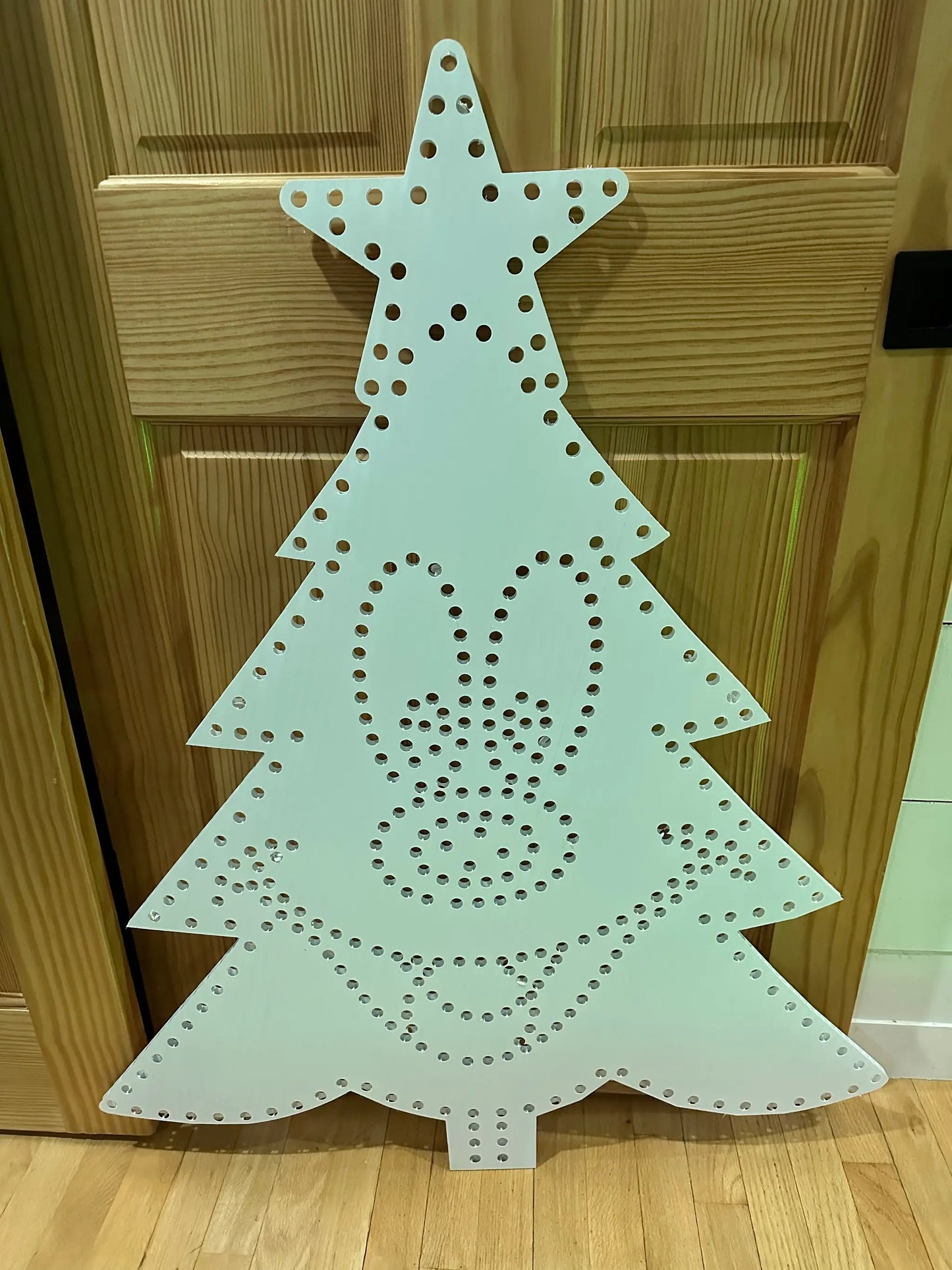 Singing Tree with Star 43 inch tall light blue perforated metal Christmas tree on Tampa Home & Garden Store
