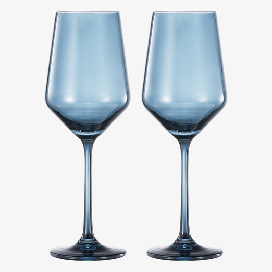 Tonal Stemmed Wine Glasses of the Cloudy Blue Set