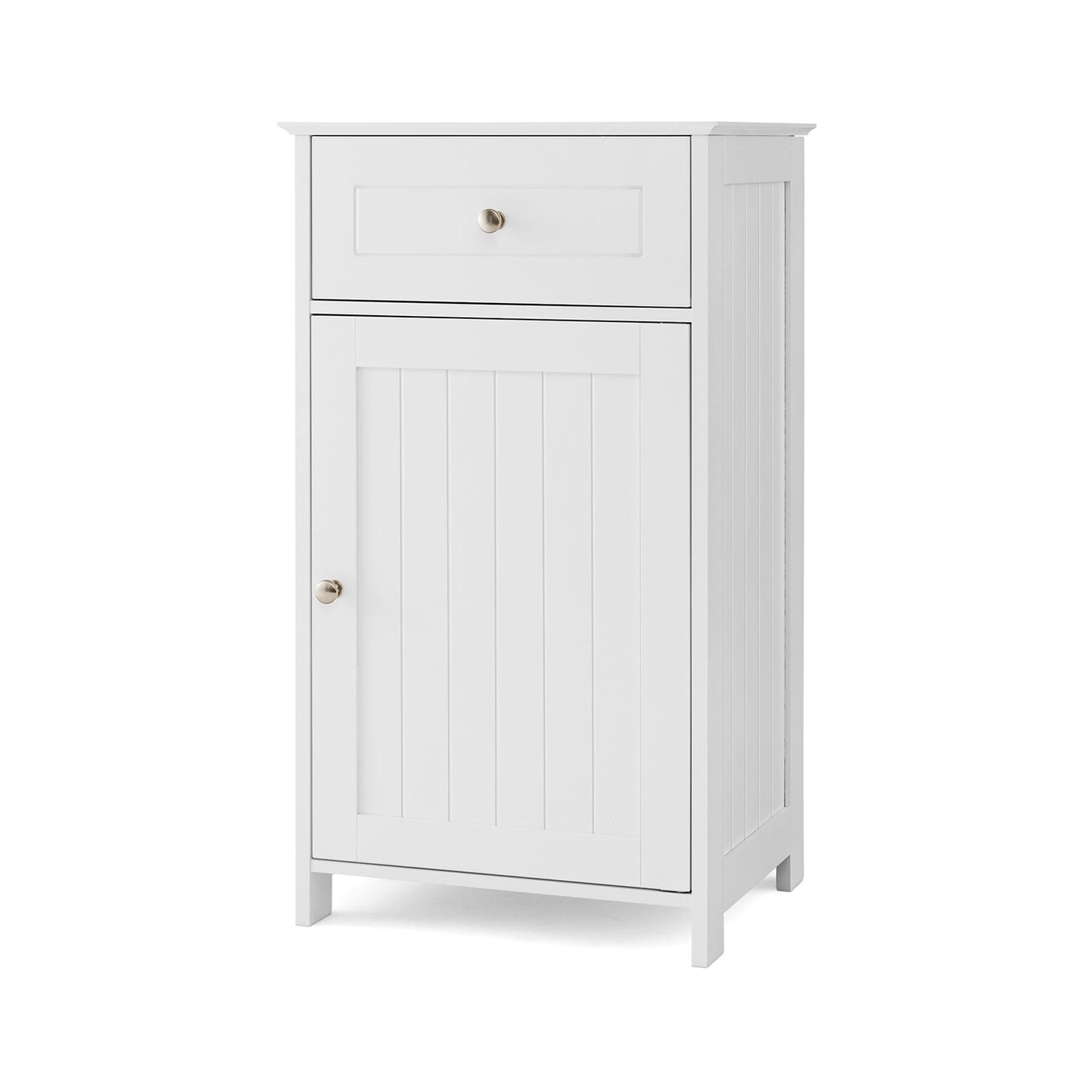 Armario de Baño de Una Puerta con Estante Ajustable y Cajón-Gris