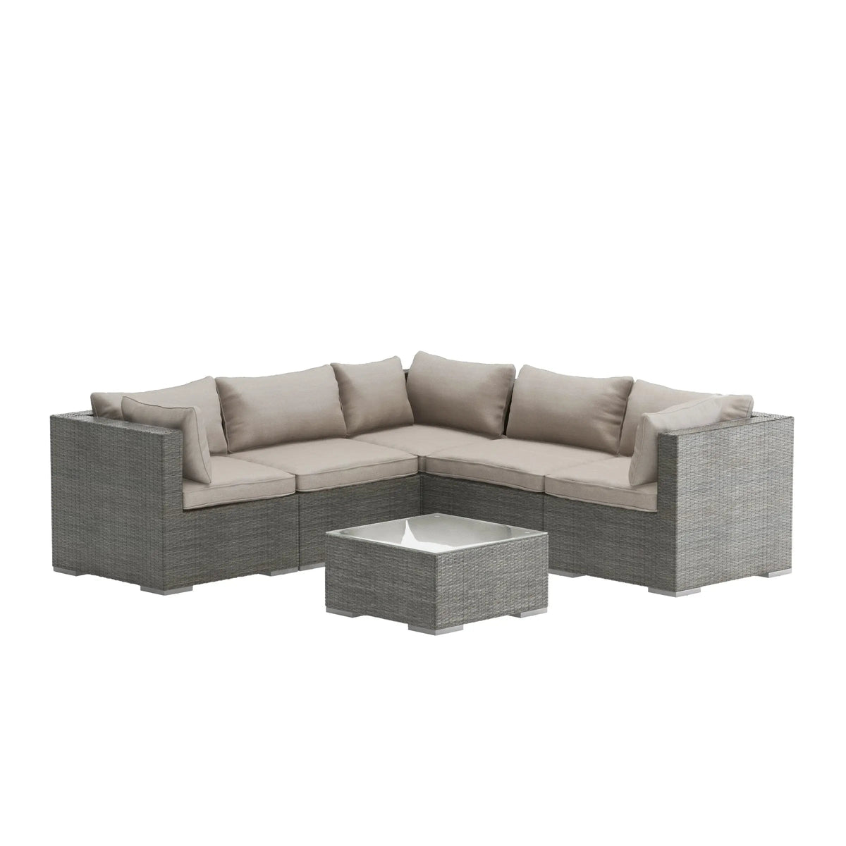 Sino Wicker Sofa Set Cushion Covers; beige cushions on gray wicker by Fire Sense/Balkene Home on Tampa Home & Garden Store