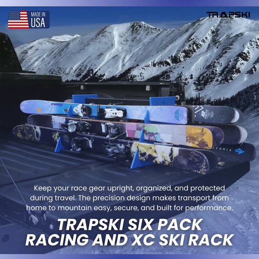 Six Pack Ski Rack by TRAPSKI blue for racing and XC skis on Tampa Home & Garden Store