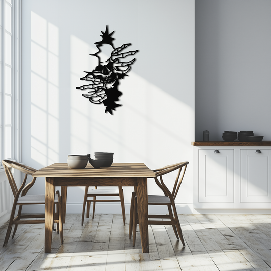Skeleton Hands and Skull Metal Wall Art – Ripped Wall Horror Decor-KAF619 - Tampa Home & Garden Store