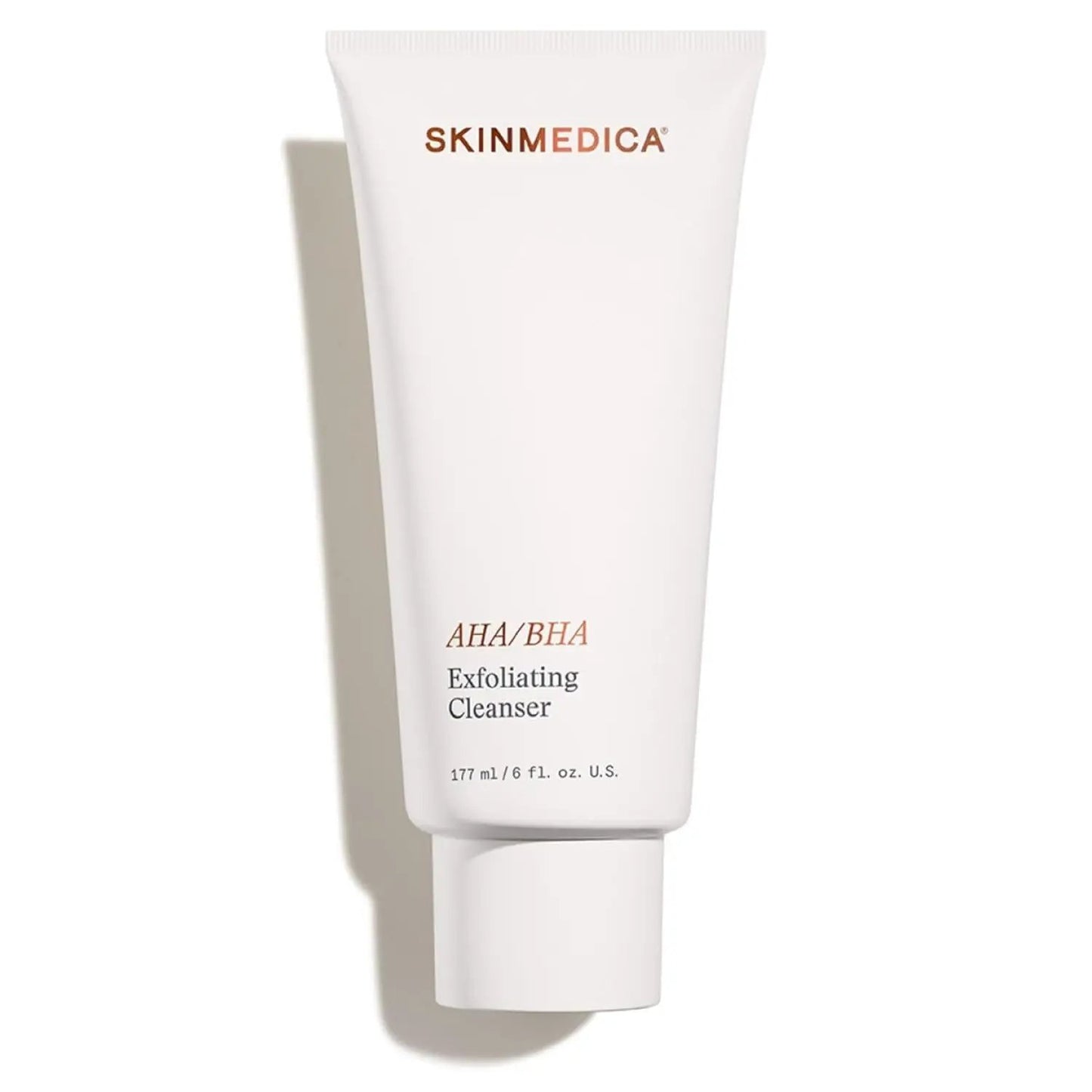 SkinMedica AHA/BHA Exfoliating Cleanser 6 oz white tube with copper logo facial cleanser on Tampa Home & Garden Store