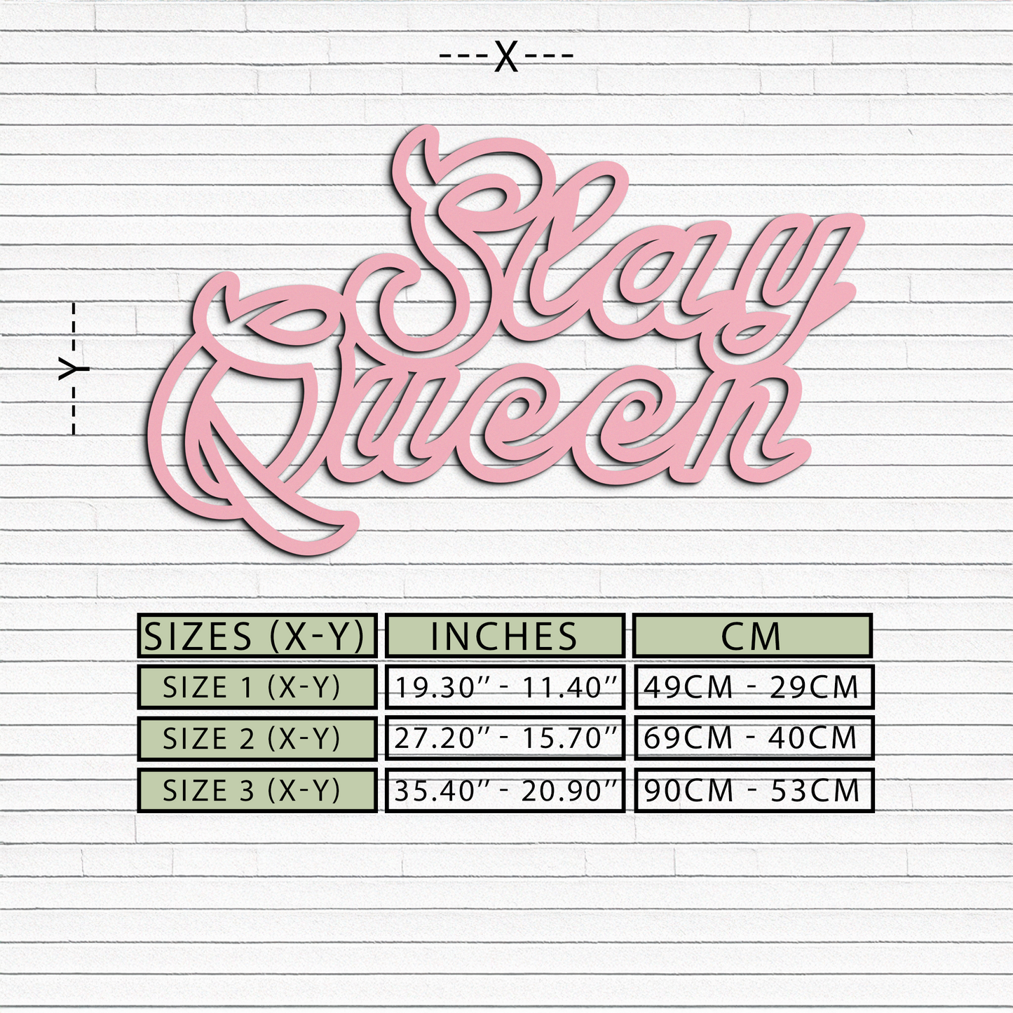 Slay Queen Typography Metal Wall Art – Feminine Empowerment Design - KAFGP106 - Tampa Home & Garden Store