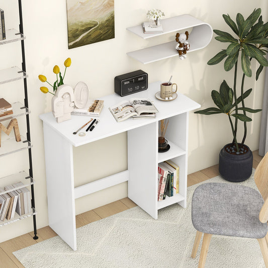 Small Computer Desk with Storage and Adjustable Shelf-White - Tampa Home & Garden Store