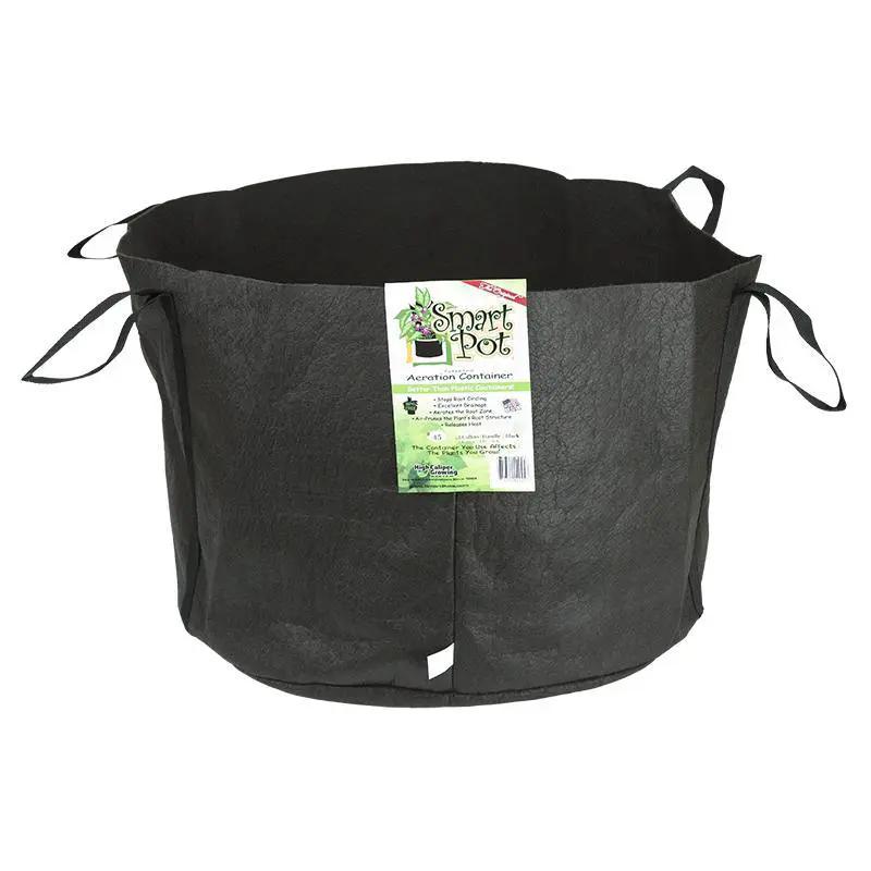 Smart Pot Black 45 Gal durable garden planter with handles by Grow Organic on Tampa Home & Garden Store