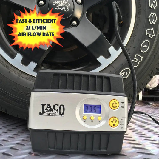 SmartPro 12V digital tire inflator pump by JACO with digital display on Tampa Home & Garden Store