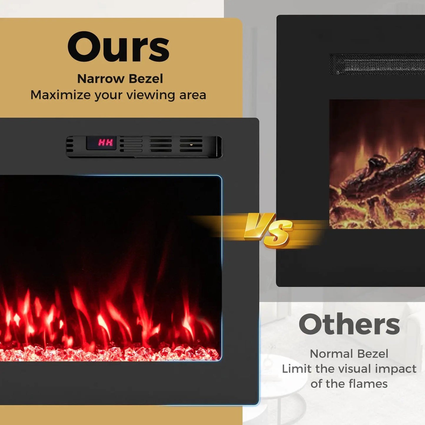 Smart WiFi Electric Fireplace Wall Mounted Heater with narrow bezel by DirectDeals on Tampa Home & Garden Store