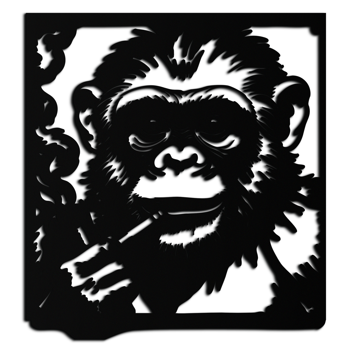 Smoking Chimpanzee Metal Wall Art – Cool Monkey Black Metal Wall Decor for Home- KAF513 - Tampa Home & Garden Store
