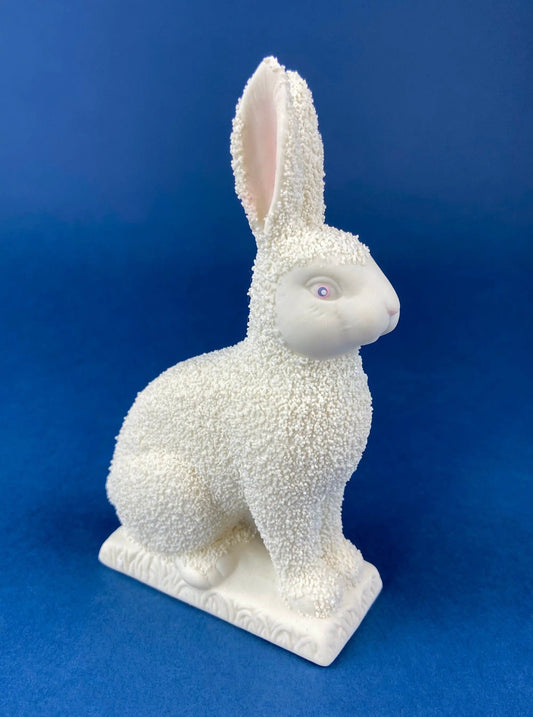 SnowBabies Bunny Rabbit Egg Basket Accessory figurine with white textured surface on Tampa Home & Garden Store