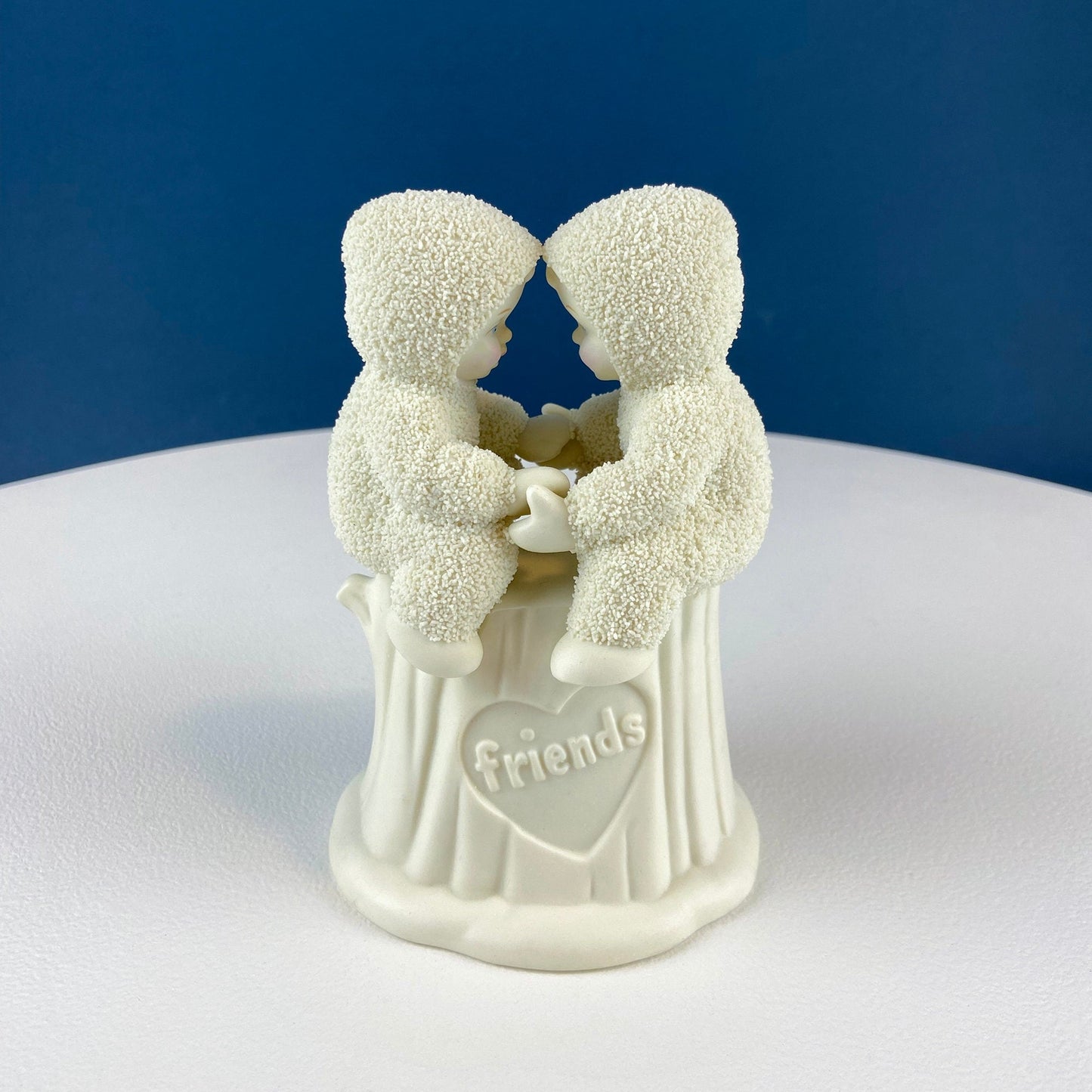 Snowbabies Playing with Snowman & Birds. "Jolly Friends Forevermore" by Dept. 56. White Porcelain Figurines Celebrating Friendship. Kids Rm. - Tampa Home & Garden Store