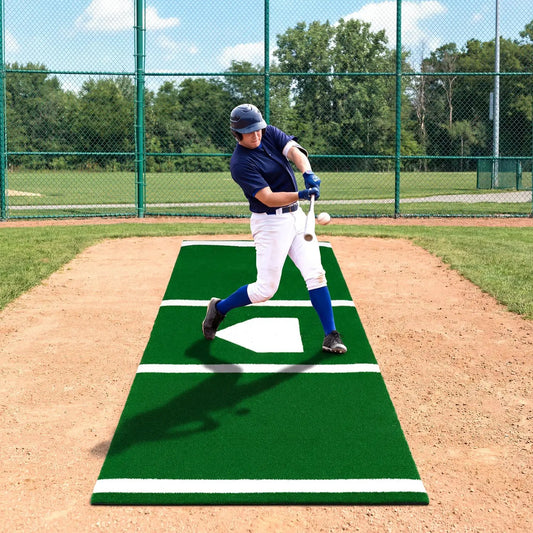 Softball pitching mat 10 x 3 ft green turf with white plate mark DirectDeals on Tampa Home & Garden Store